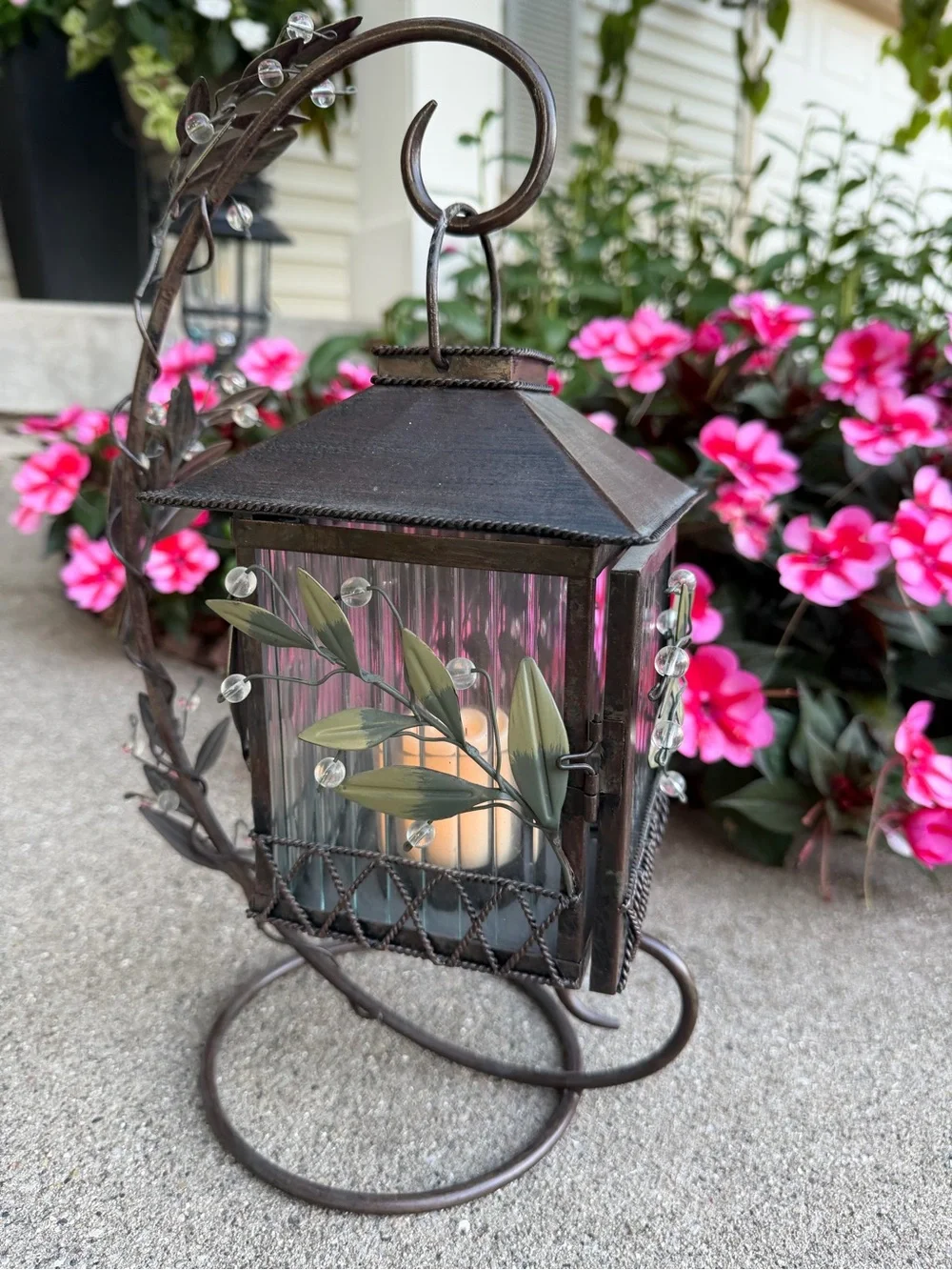 Vintage PartyLite Metal Ivy Leaf Candle Lantern